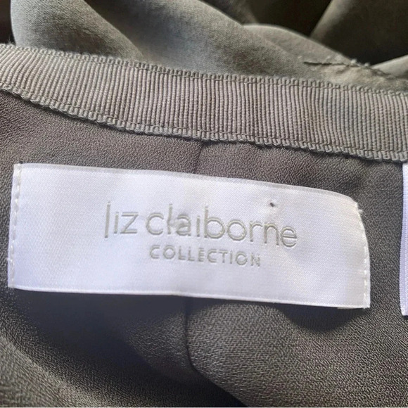 Liz Clairbone 100% Silk Paneled A Line Charcoal Gray Skirt NWT Size 12 - Picture 8 of 12